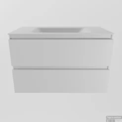 MONDIAZ AIVY 80cm Badmeubel Talc, Wastafel Talc Solid Surface Midden Zonder Kraangat -Zalig Baden Verkoopwinkel aivy set1 wit 2lades cloud wit zonder kraangat 00031