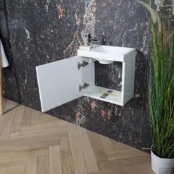 ACTIE BWS Fonteinmeubel | Paris | 40cm | Hoogglans Wit -Zalig Baden Verkoopwinkel aktie fonteinmeubel boss wessing paris 40 cm hoogglans wit 1 kraangat 2