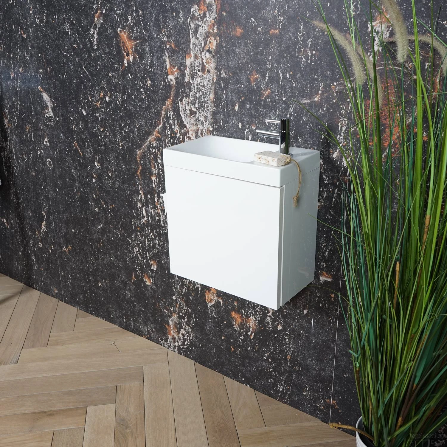 ACTIE BWS Fonteinmeubel | Paris | 40cm | Hoogglans Wit - Afbeelding 2