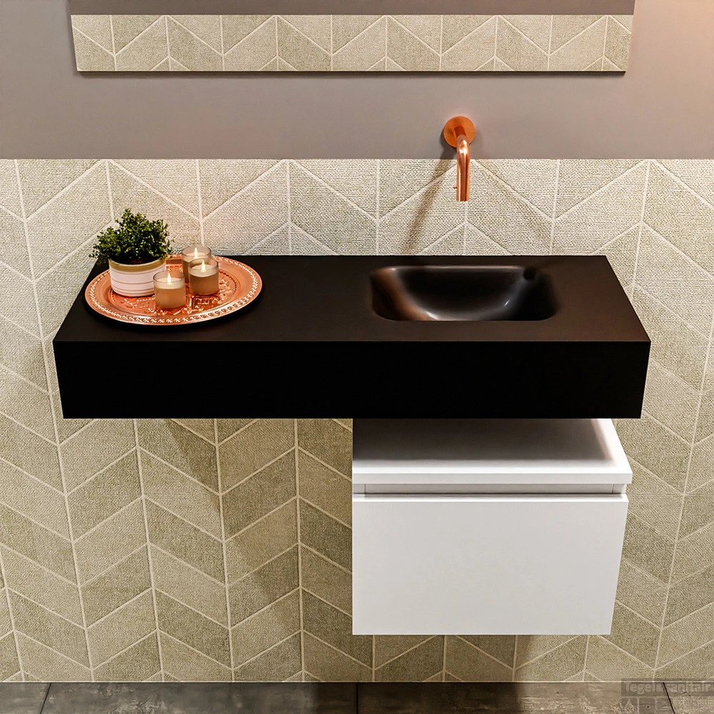 MONDIAZ ANDOR 40cm Toiletmeubel Talc. LEX 80cm Wastafel Urban Rechts Geen Kraangat 4 MONDIAZ ANDOR 40cm Toiletmeubel Talc. LEX 80cm Wastafel Urban Rechts Geen Kraangat - Afbeelding 4