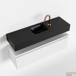 MONDIAZ ANDOR 100cm Toiletmeubel Talc. LEX 100cm Wastafel Urban Midden 1 Kraangat