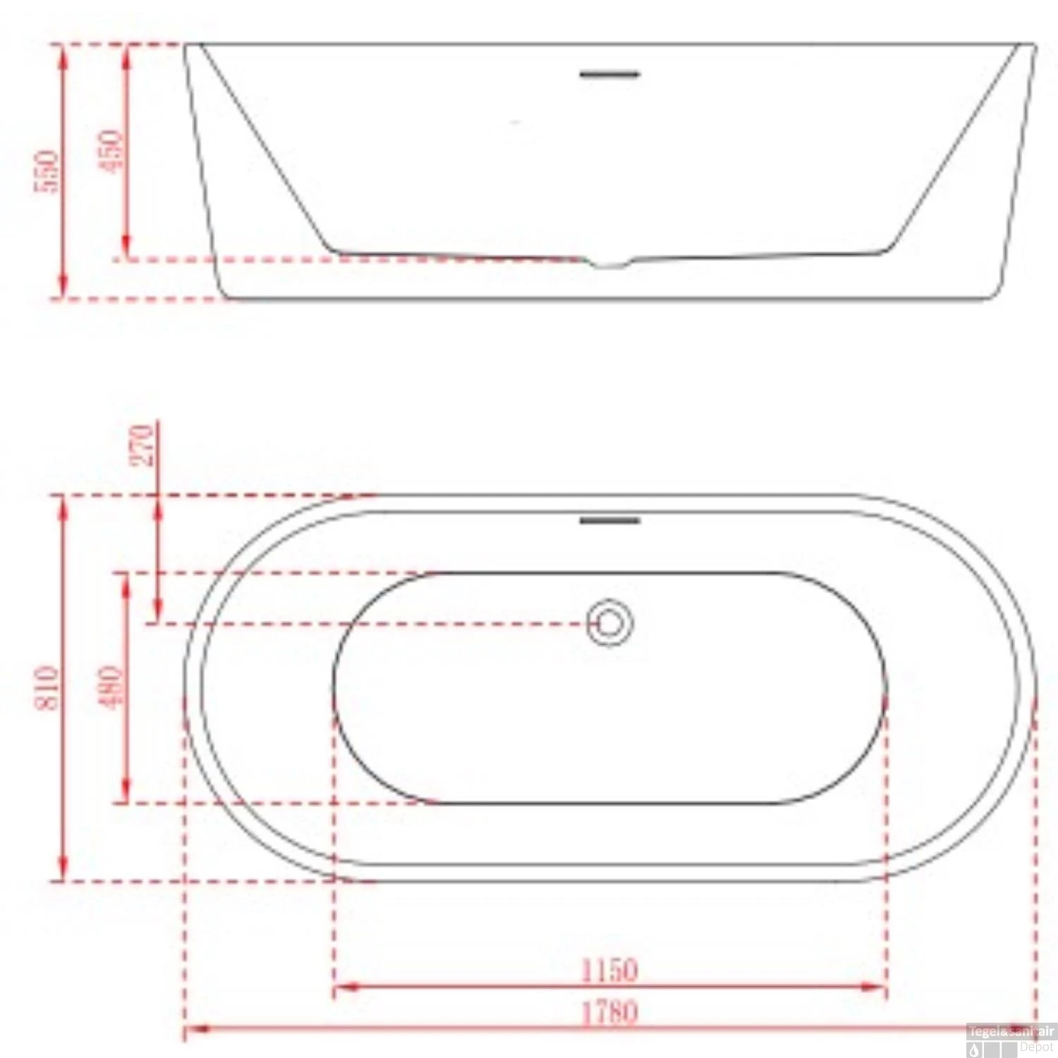 Vrijstaand Ligbad Arcqua Santo 178x80 Acryl Glans Wit 4 Vrijstaand Ligbad Arcqua Santo 178x80 Acryl Glans Wit - Afbeelding 4