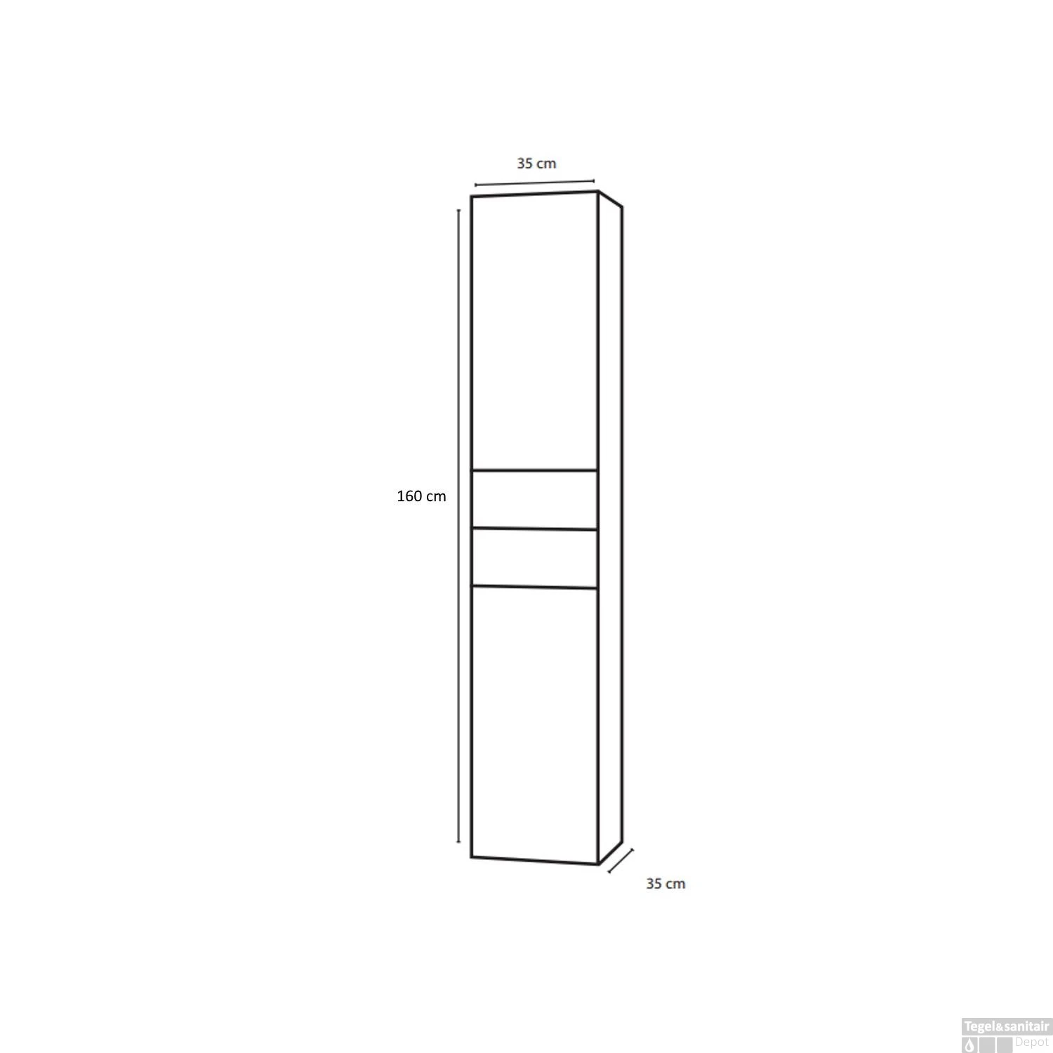 Badkamerkast Wiesbaden Vision Oak 160x35x35 Cm Eiken (Links En Rechts) - Afbeelding 3