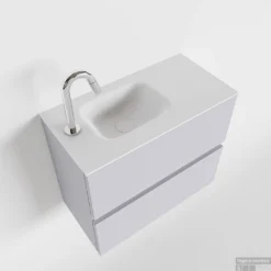 MONDIAZ ADA 60cm Toiletmeubel Cale. LEX Wastafel Talc Links 1 Kraangat