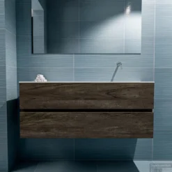 MONDIAZ ADA 120cm Toiletmeubel Dark Brown. LEX Wastafel Talc Rechts Zonder Kraangat -Zalig Baden Verkoopwinkel badkamermeubel ada dark brown model lex talc front 00030