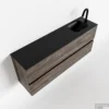 MONDIAZ ADA 120cm Toiletmeubel Dark Brown. LEX Wastafel Urban Rechts 1 Kraangat
