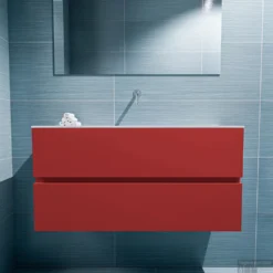 MONDIAZ ADA 100cm Toiletmeubel Fire. LEX Wastafel Talc Midden Zonder Kraangat -Zalig Baden Verkoopwinkel badkamermeubel ada fire model lex talc front 0020