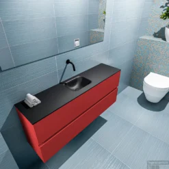 MONDIAZ ADA 120cm Toiletmeubel Fire. LEX Wastafel Urban Midden Zonder Kraangat -Zalig Baden Verkoopwinkel badkamermeubel ada fire model lex urban top 0026