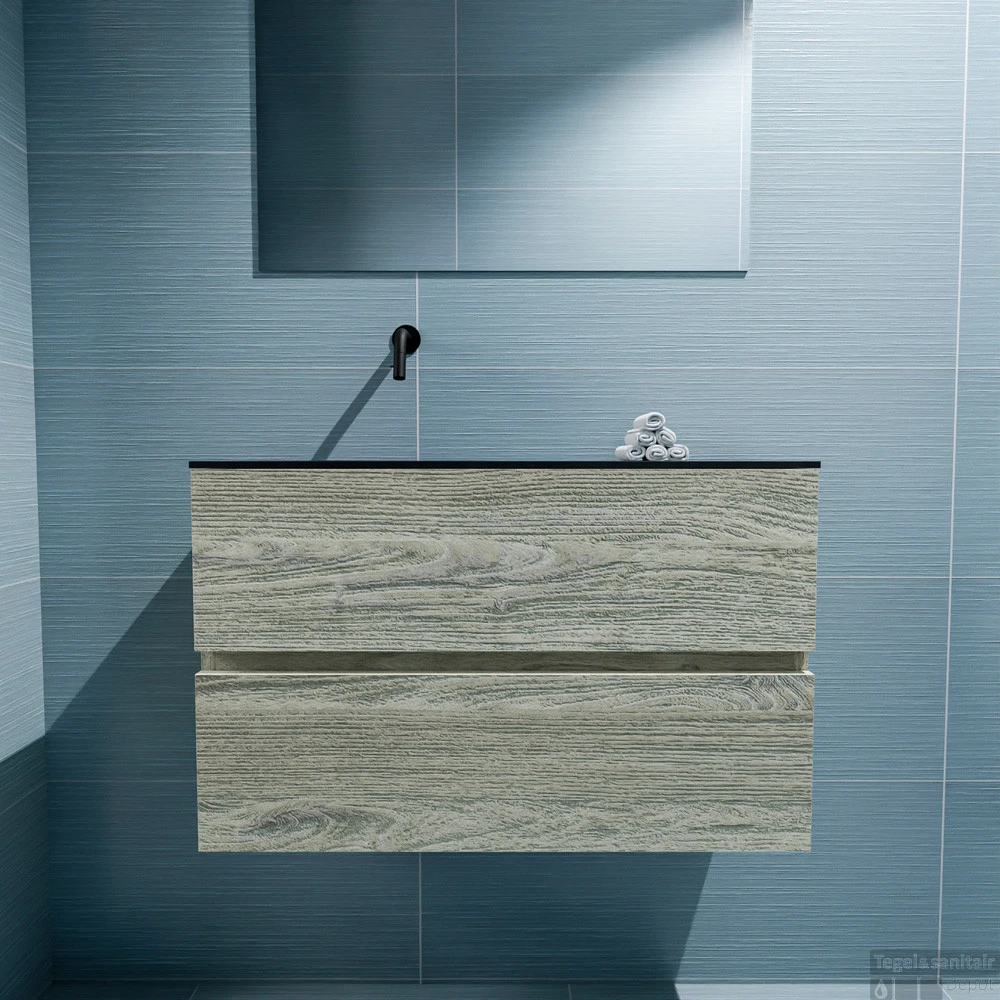 MONDIAZ ADA 80cm Toiletmeubel Light Brown Grey. LEX Wastafel Urban Links Zonder Kraangat 4 MONDIAZ ADA 80cm Toiletmeubel Light Brown Grey. LEX Wastafel Urban Links Zonder Kraangat - Afbeelding 4