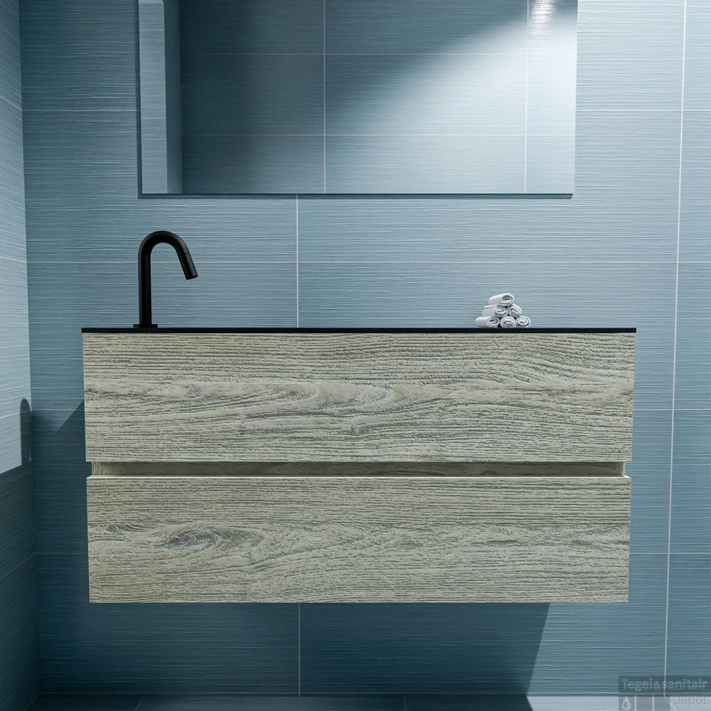 MONDIAZ ADA 100cm Toiletmeubel Light Brown Grey. LEX Wastafel Urban Links 1 Kraangat 4 MONDIAZ ADA 100cm Toiletmeubel Light Brown Grey. LEX Wastafel Urban Links 1 Kraangat - Afbeelding 4