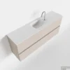 MONDIAZ ADA 120cm Toiletmeubel Linen. LEX Wastafel Talc Midden 1 Kraangat