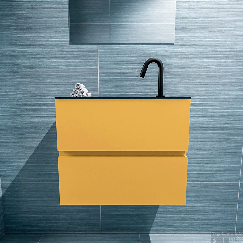 MONDIAZ ADA 60cm Toiletmeubel Ocher. LEX Wastafel Urban Midden 1 Kraangat 4 MONDIAZ ADA 60cm Toiletmeubel Ocher. LEX Wastafel Urban Midden 1 Kraangat - Afbeelding 4