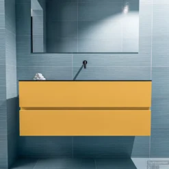 MONDIAZ ADA 120cm Toiletmeubel Ocher. LEX Wastafel Urban Midden Zonder Kraangat -Zalig Baden Verkoopwinkel badkamermeubel ada ocher model lex urban front 0026