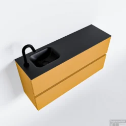 MONDIAZ ADA 100cm Toiletmeubel Ocher. LEX Wastafel Urban Links 1 Kraangat