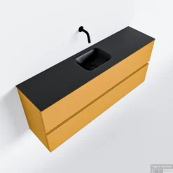 MONDIAZ ADA 120cm Toiletmeubel Ocher. LEX Wastafel Urban Midden Zonder Kraangat