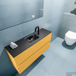 MONDIAZ ADA 100cm Toiletmeubel Ocher. LEX Wastafel Urban Midden 1 Kraangat -Zalig Baden Verkoopwinkel badkamermeubel ada ocher model lex urban top 0019
