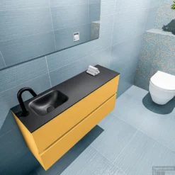 MONDIAZ ADA 100cm Toiletmeubel Ocher. LEX Wastafel Urban Links 1 Kraangat -Zalig Baden Verkoopwinkel badkamermeubel ada ocher model lex urban top 0021