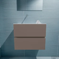 MONDIAZ ADA 60cm Toiletmeubel Smoke. LEX Wastafel Talc Links Zonder Kraangat -Zalig Baden Verkoopwinkel badkamermeubel ada smoke model lex talc front 0010