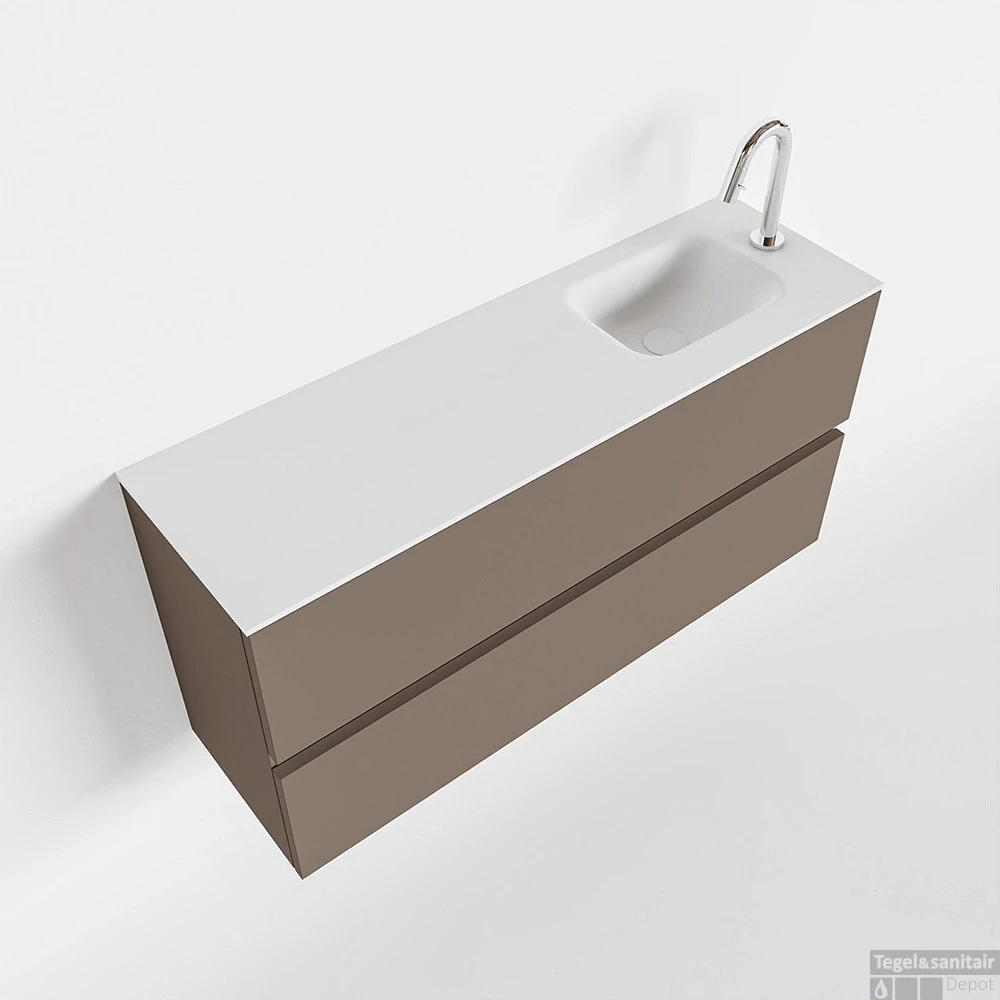 MONDIAZ ADA 100cm Toiletmeubel Smoke. LEX Wastafel Talc Rechts 1 Kraangat 1 MONDIAZ ADA 100cm Toiletmeubel Smoke. LEX Wastafel Talc Rechts 1 Kraangat