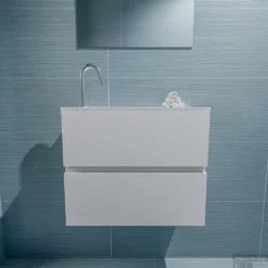 MONDIAZ ADA 60cm Toiletmeubel Talc. LEX Wastafel Talc Links 1 Kraangat -Zalig Baden Verkoopwinkel badkamermeubel ada talc model lex talc front 0009