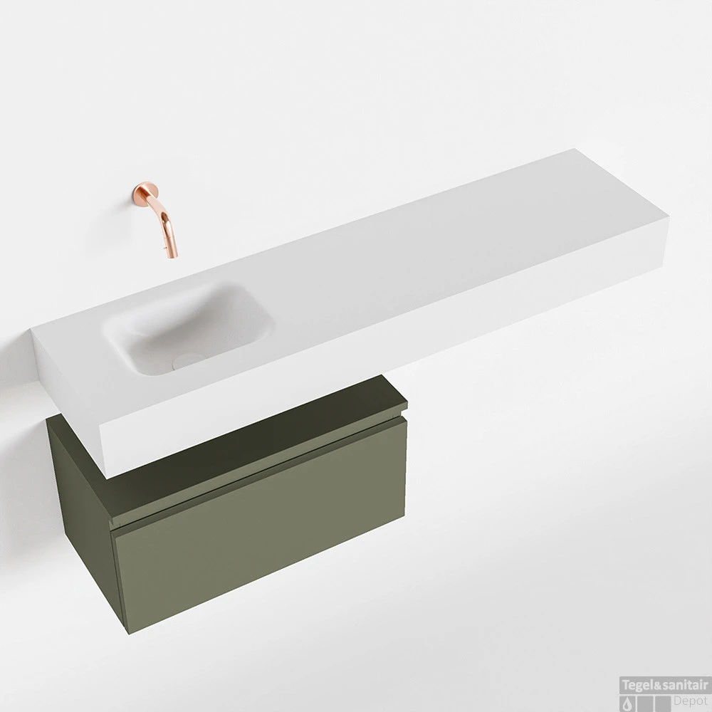 MONDIAZ ANDOR 60cm Toiletmeubel Army. LEX 120cm Wastafel Talc Links Geen Kraangat 1 MONDIAZ ANDOR 60cm Toiletmeubel Army. LEX 120cm Wastafel Talc Links Geen Kraangat