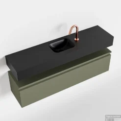 MONDIAZ ANDOR 120cm Toiletmeubel Army. LEX 120cm Wastafel Urban Midden 1 Kraangat