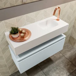 MONDIAZ ANDOR 80cm Toiletmeubel Cale. LEX 80cm Wastafel Talc Rechts 1 Kraangat 7 MONDIAZ ANDOR 80cm Toiletmeubel Cale. LEX 80cm Wastafel Talc Rechts 1 Kraangat -Zalig Baden Verkoopwinkel badkamermeubel andor clay model lex vrijhangend talc sidetop 0019