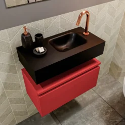 MONDIAZ ANDOR 60cm Toiletmeubel Fire. LEX 60cm Wastafel Urban Rechts 1 Kraangat -Zalig Baden Verkoopwinkel badkamermeubel andor fire model lex vrijhangend urban sidetop 0011