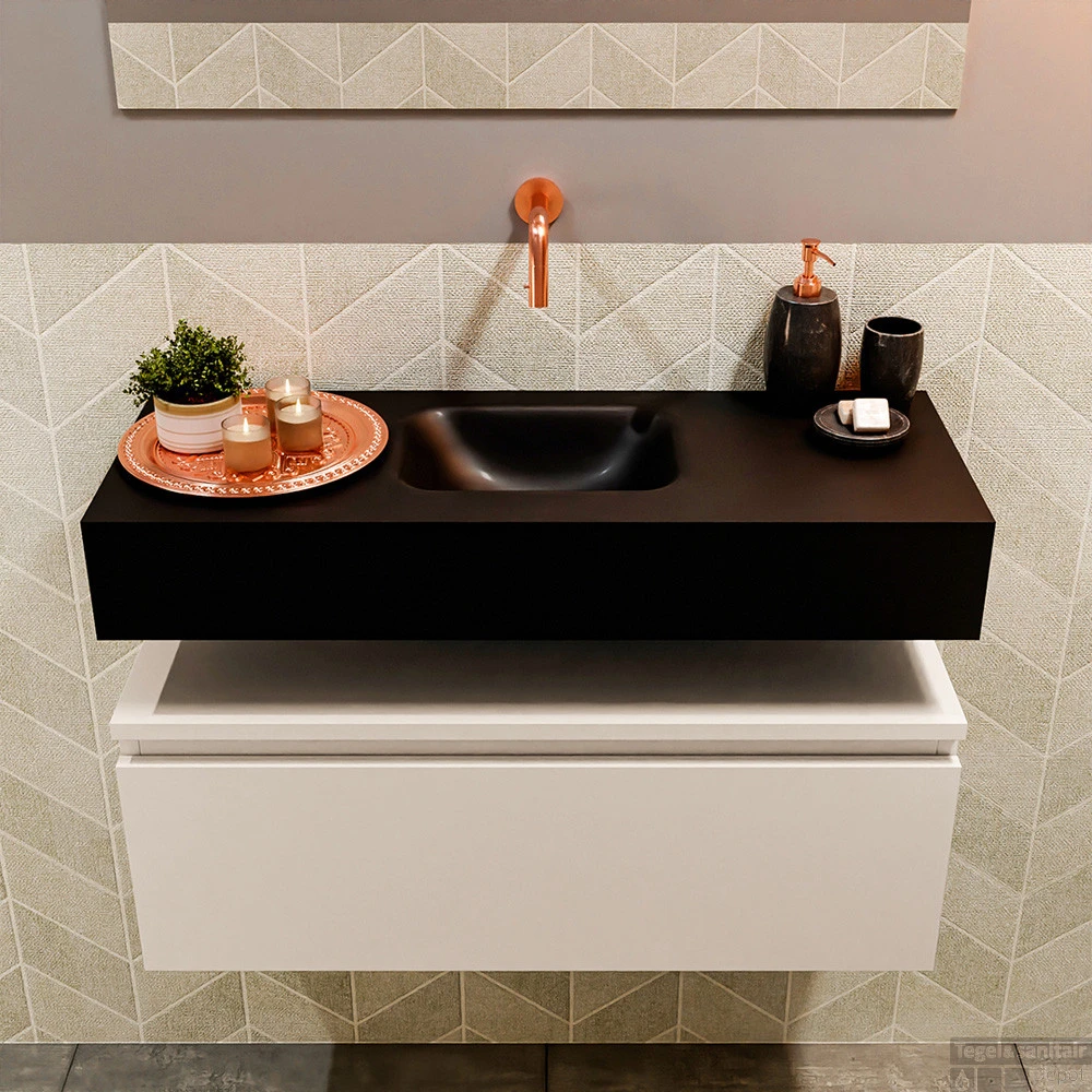 MONDIAZ ANDOR 80cm Toiletmeubel Linen. LEX 80cm Wastafel Urban Midden Geen Kraangat 4 MONDIAZ ANDOR 80cm Toiletmeubel Linen. LEX 80cm Wastafel Urban Midden Geen Kraangat - Afbeelding 4