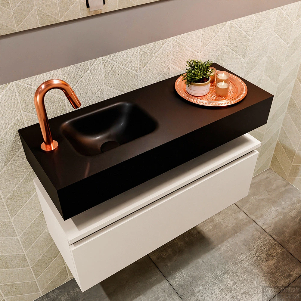 MONDIAZ ANDOR 80cm Toiletmeubel Linen. LEX 80cm Wastafel Urban Links 1 Kraangat 3 MONDIAZ ANDOR 80cm Toiletmeubel Linen. LEX 80cm Wastafel Urban Links 1 Kraangat - Afbeelding 3