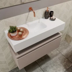 MONDIAZ ANDOR 80cm Toiletmeubel Smoke. LEX 80cm Wastafel Talc Midden Geen Kraangat -Zalig Baden Verkoopwinkel badkamermeubel andor smoke model lex vrijhangend talc sidetop 0014