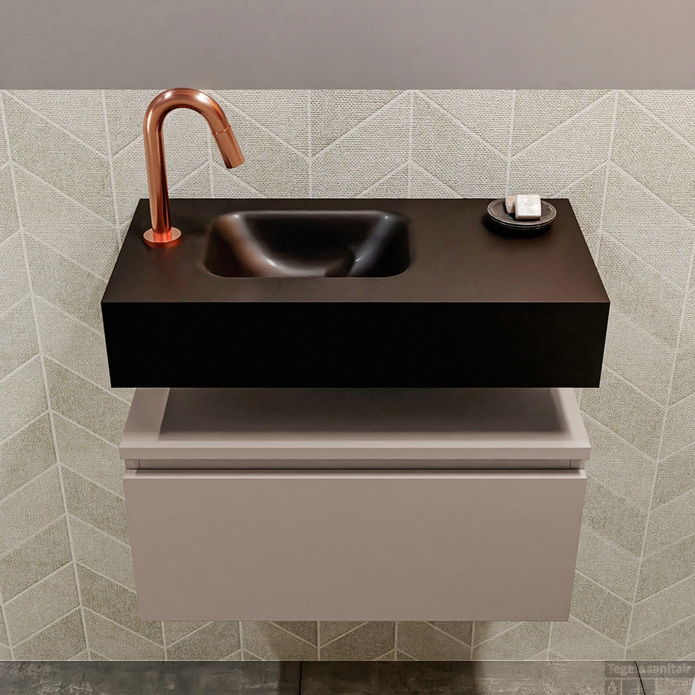 MONDIAZ ANDOR 60cm Toiletmeubel Smoke. LEX 60cm Wastafel Urban Links 1 Kraangat 4 MONDIAZ ANDOR 60cm Toiletmeubel Smoke. LEX 60cm Wastafel Urban Links 1 Kraangat - Afbeelding 4