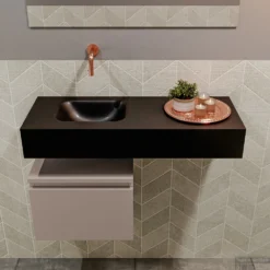 MONDIAZ ANDOR 40cm Toiletmeubel Smoke. LEX 80cm Wastafel Urban Links Geen Kraangat -Zalig Baden Verkoopwinkel badkamermeubel andor smoke model lex vrijhangend urban front 0018