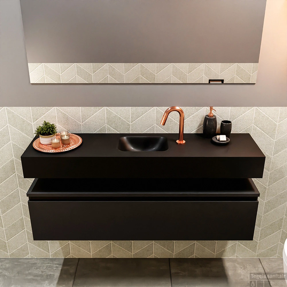 MONDIAZ ANDOR 120cm Toiletmeubel Urban. LEX 120cm Wastafel Urban Midden 1 Kraangat 4 MONDIAZ ANDOR 120cm Toiletmeubel Urban. LEX 120cm Wastafel Urban Midden 1 Kraangat - Afbeelding 4