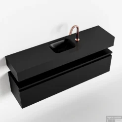 MONDIAZ ANDOR 120cm Toiletmeubel Urban. LEX 120cm Wastafel Urban Midden 1 Kraangat