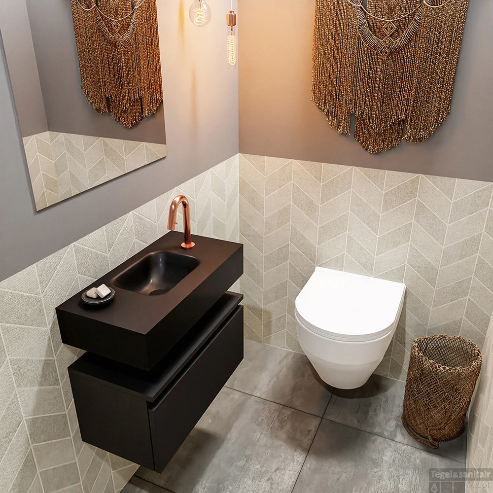 MONDIAZ ANDOR 60cm Toiletmeubel Urban. LEX 60cm Wastafel Urban Midden 1 Kraangat 2 MONDIAZ ANDOR 60cm Toiletmeubel Urban. LEX 60cm Wastafel Urban Midden 1 Kraangat - Afbeelding 2