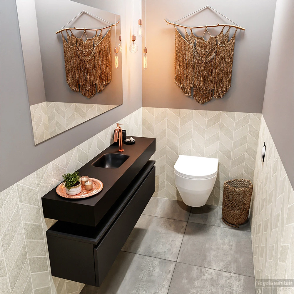 MONDIAZ ANDOR 120cm Toiletmeubel Urban. LEX 120cm Wastafel Urban Midden 1 Kraangat 2 MONDIAZ ANDOR 120cm Toiletmeubel Urban. LEX 120cm Wastafel Urban Midden 1 Kraangat - Afbeelding 2