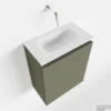 MONDIAZ TURE 40cm Toiletmeubel Army. EDEN Wastafel Talc Midden Geen Kraangat