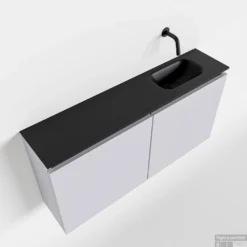 MONDIAZ TURE 100cm Toiletmeubel Cale. EDEN Wastafel Urban Rechts Geen Kraangat