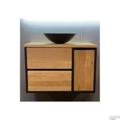 Badkamermeubel Casajoy Wood 80x48x55 Cm Eiken