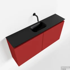 MONDIAZ TURE 100cm Toiletmeubel Fire. EDEN Wastafel Urban Midden Geen Kraangat