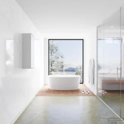 Kolomkast Mondiaz LAGOM 90cm Opbouw Linksdraaiend Mat Zwart -Zalig Baden Verkoopwinkel badkamermeubel met solid surface wastafel model lagom side 00004