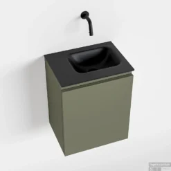 MONDIAZ OLAN 40cm Toiletmeubel Army. LEX Wastafel Urban Rechts Geen Kraangat