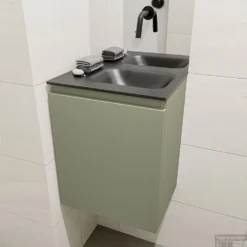 MONDIAZ OLAN 40cm Toiletmeubel Army. LEX Wastafel Urban Rechts Geen Kraangat 8 MONDIAZ OLAN 40cm Toiletmeubel Army. LEX Wastafel Urban Rechts Geen Kraangat -Zalig Baden Verkoopwinkel badkamermeubel olan army model lex urban mid 0004