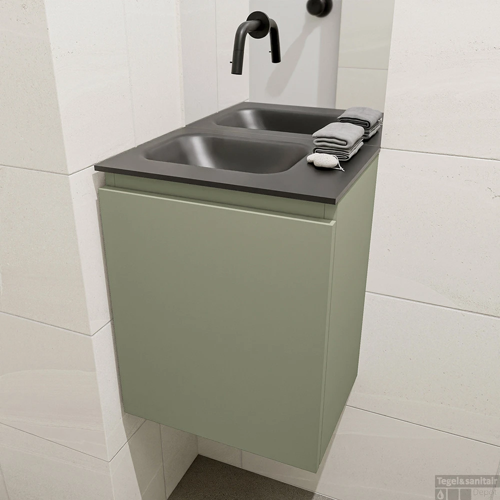 MONDIAZ OLAN 40cm Toiletmeubel Army. LEX Wastafel Urban Links Geen Kraangat 4 MONDIAZ OLAN 40cm Toiletmeubel Army. LEX Wastafel Urban Links Geen Kraangat - Afbeelding 4