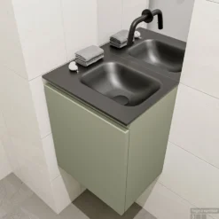 MONDIAZ OLAN 40cm Toiletmeubel Army. LEX Wastafel Urban Rechts Geen Kraangat 7 MONDIAZ OLAN 40cm Toiletmeubel Army. LEX Wastafel Urban Rechts Geen Kraangat -Zalig Baden Verkoopwinkel badkamermeubel olan army model lex urban right 0004