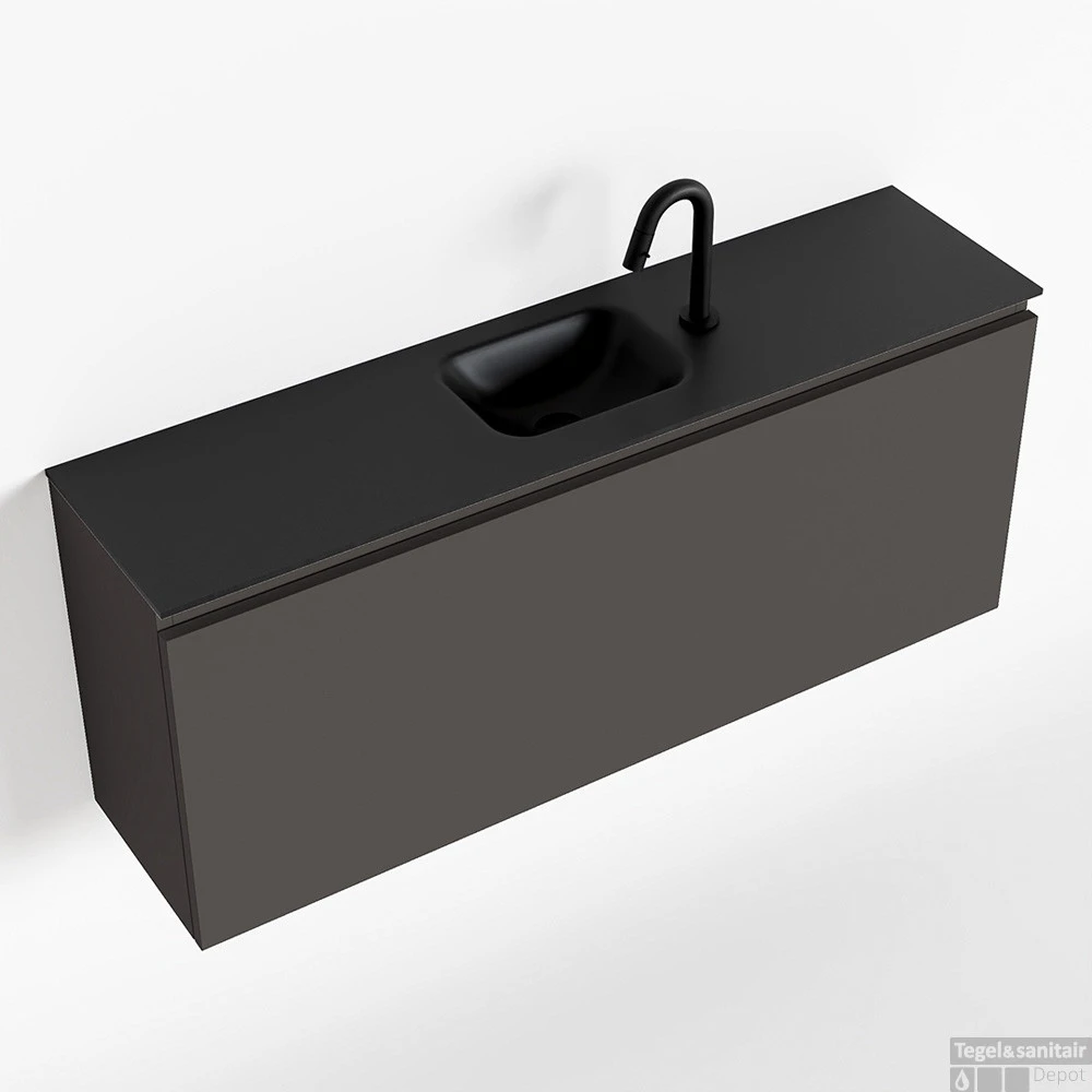 MONDIAZ OLAN 120cm Toiletmeubel Dark Grey. LEX Wastafel Urban Midden 1 Kraangat 1 MONDIAZ OLAN 120cm Toiletmeubel Dark Grey. LEX Wastafel Urban Midden 1 Kraangat