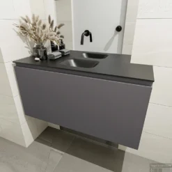 MONDIAZ OLAN 100cm Toiletmeubel Dark Grey. LEX Wastafel Urban Midden Geen Kraangat 8 MONDIAZ OLAN 100cm Toiletmeubel Dark Grey. LEX Wastafel Urban Midden Geen Kraangat -Zalig Baden Verkoopwinkel badkamermeubel olan dark grey model lex urban mid 0020