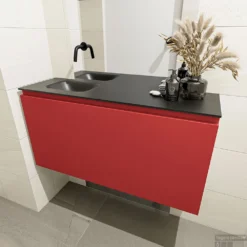 MONDIAZ OLAN 100cm Toiletmeubel Fire. LEX Wastafel Urban Links Geen Kraangat 8 MONDIAZ OLAN 100cm Toiletmeubel Fire. LEX Wastafel Urban Links Geen Kraangat -Zalig Baden Verkoopwinkel badkamermeubel olan fire model lex urban mid 0022