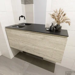 MONDIAZ OLAN 120cm Toiletmeubel Light Brown Grey. LEX Wastafel Urban Links Geen Kraangat -Zalig Baden Verkoopwinkel badkamermeubel olan light brown grey model lex urban mid 00028